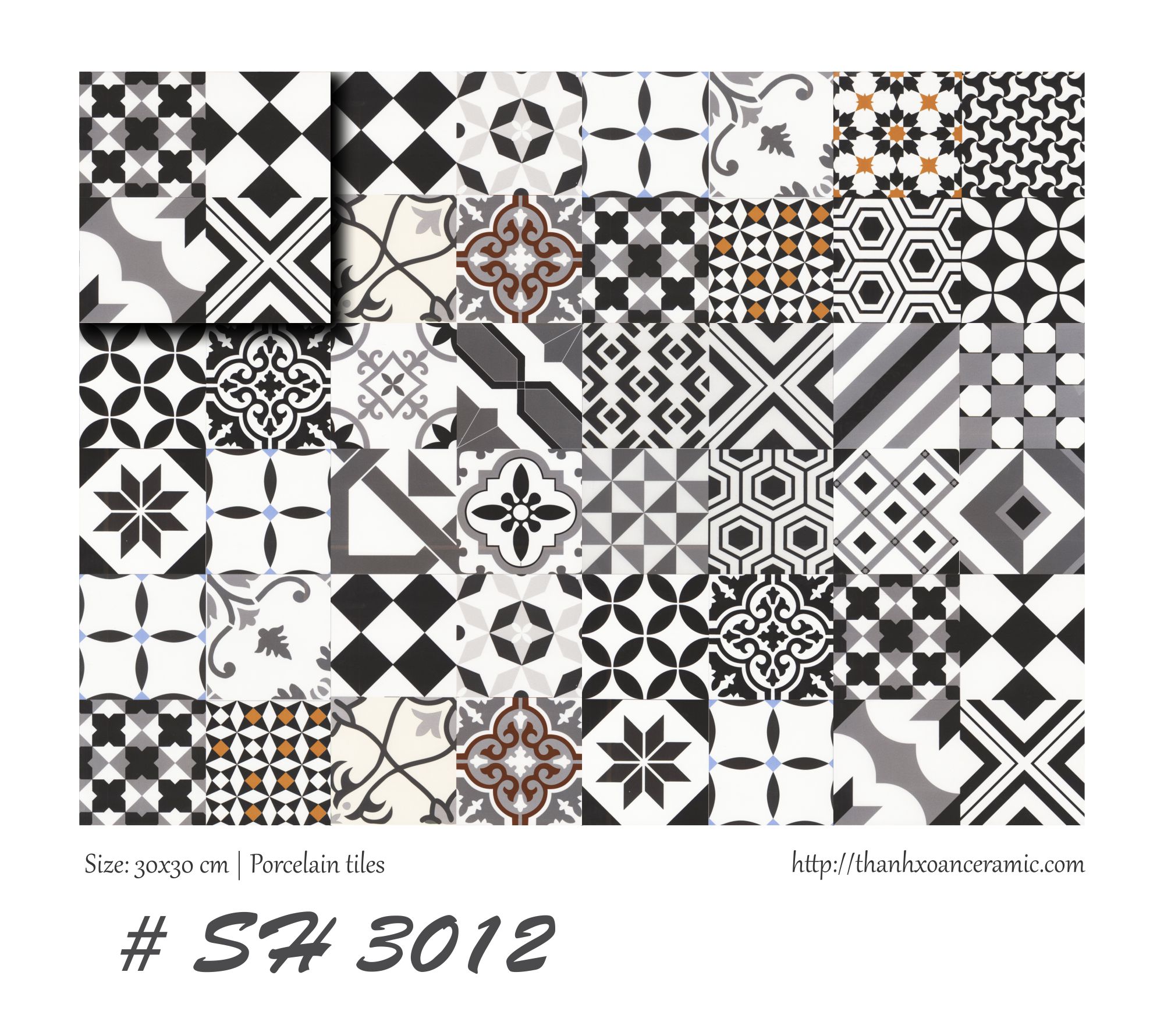 GẠCH BÔNG 30x30: SH3012 GẠCH BÔNG 30x30: SH3012
