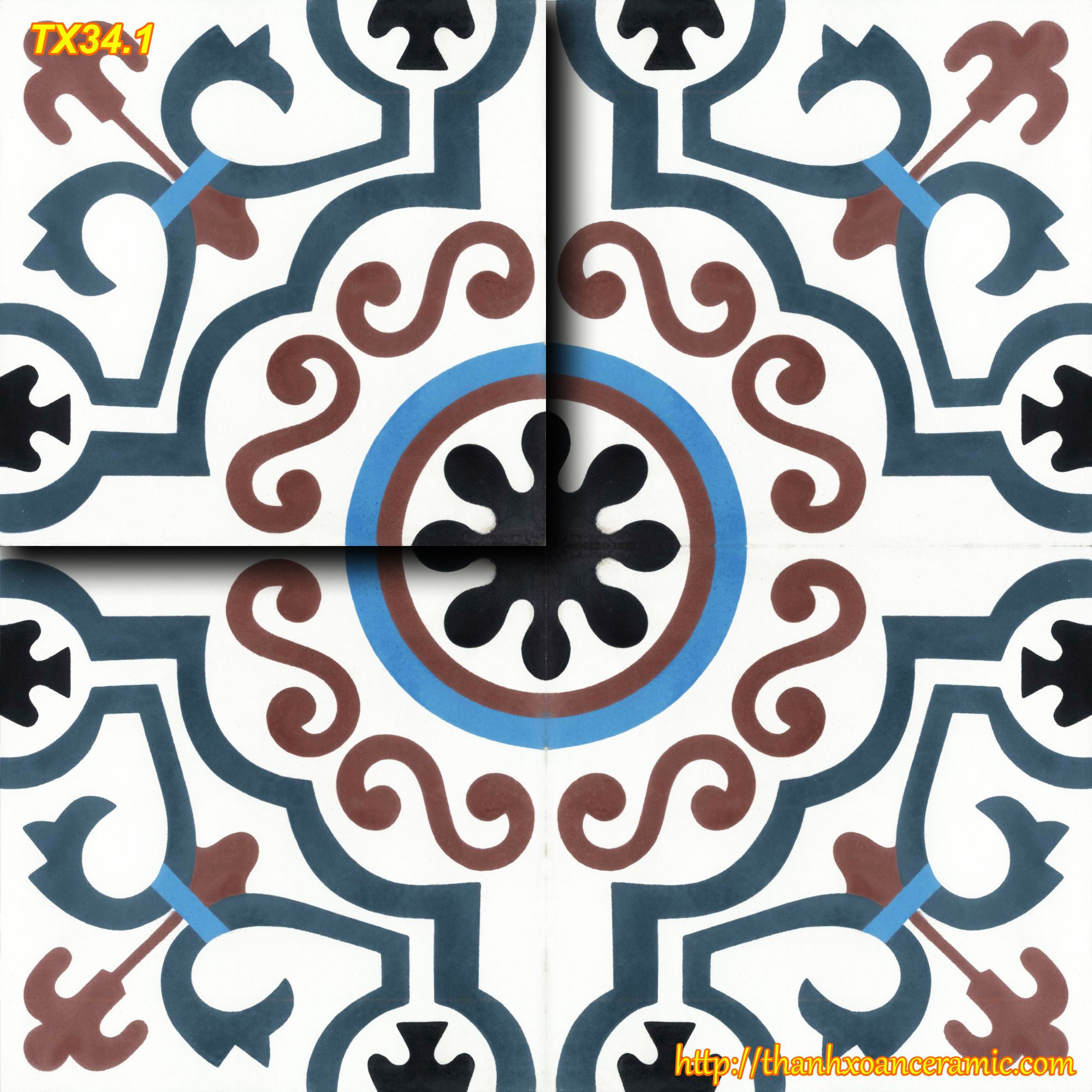 GẠCH BÔNG TRUYỀN THỐNG 20x20: TX34.1 GẠCH BÔNG TRUYỀN THỐNG 20x20: TX34.1