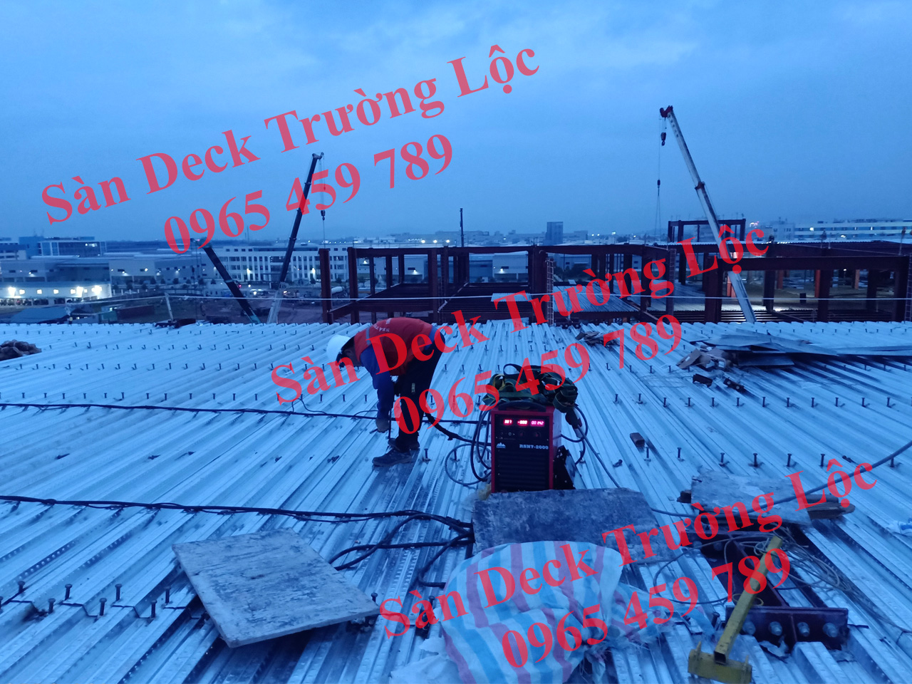 thi công bắn đinh hàn sàn deck