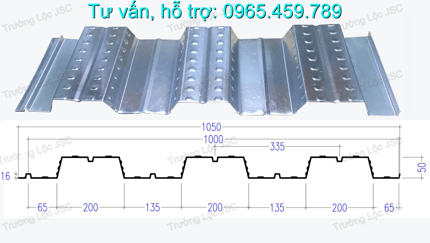 biên dạng sóng sàn deck h50w1000