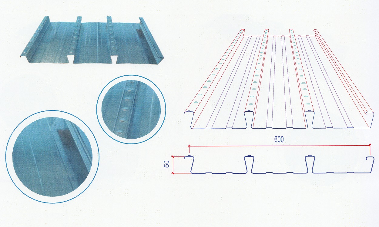 thông số kỹ thuật tấm tôn đổ sàn decking h50w600