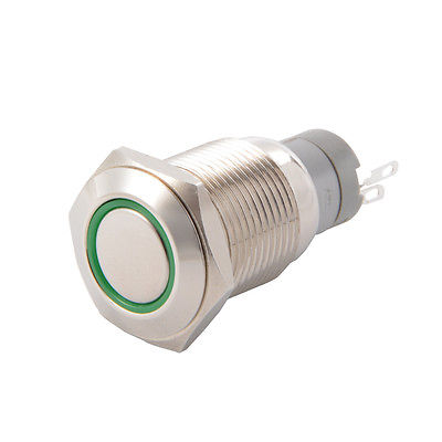 PWS-1 Button switch 16mm 12V Green