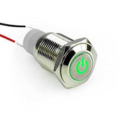 PW-1 Button switch 16mm 12V Green