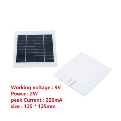 Solar power panels 9V 220mA 135 X 125mm