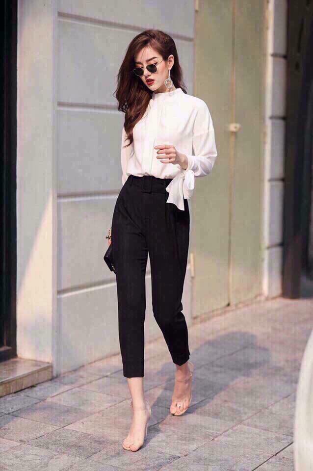 Quần tây baggy kèm đai lưng