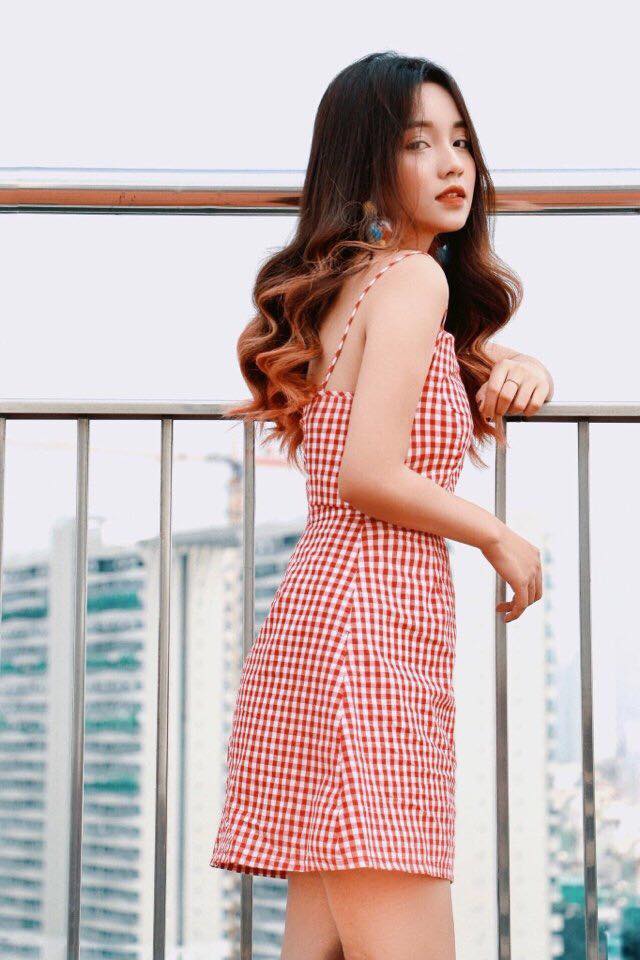 Đầm caro 2 dây cực xinh cho mùa nóng
