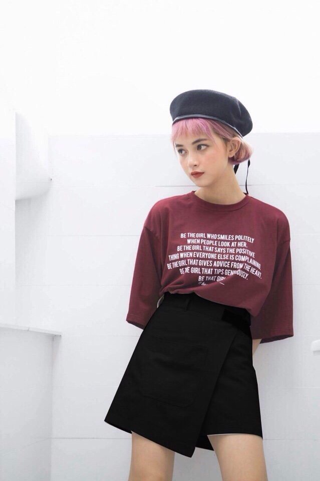 Chân váy vạt chéo khóa bấm ngộ nghĩnh