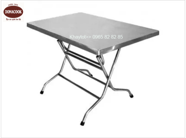 bàn ăn inox có chân xếp gọn