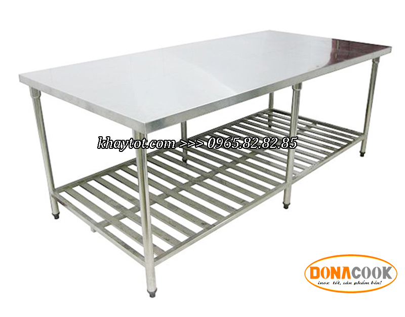 bàn chế biến inox có nan dưới