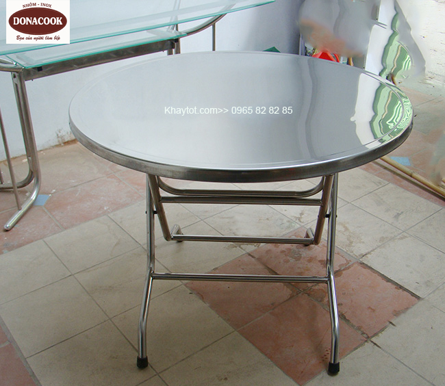 Bàn ăn inox hình tròn