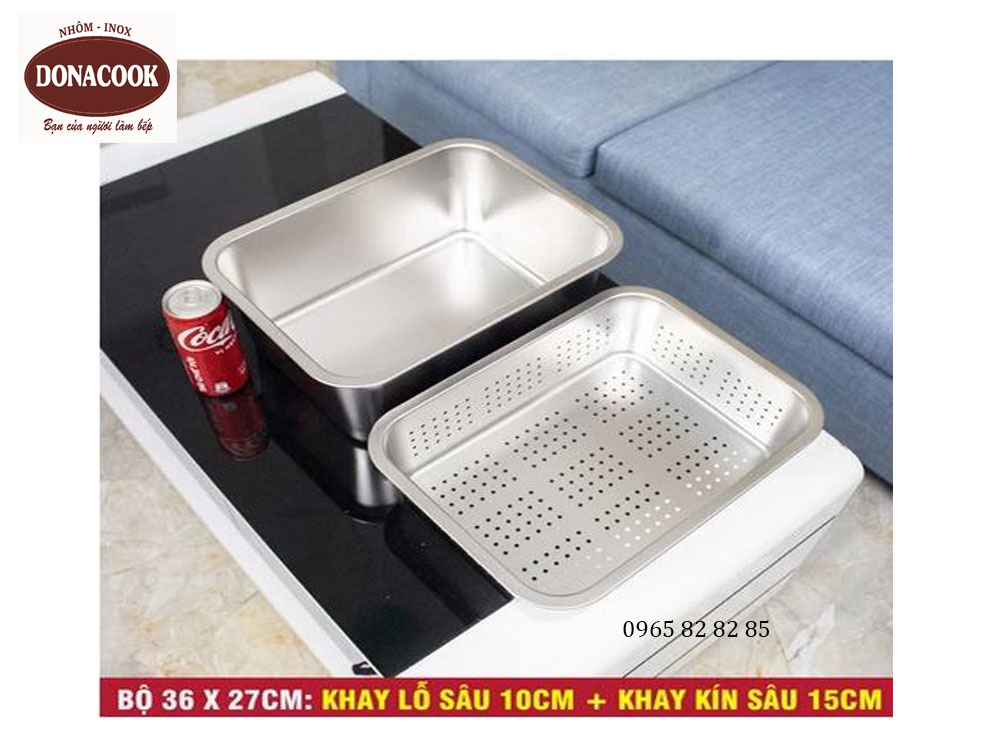 bộ khay inox lỗ kt 36x27