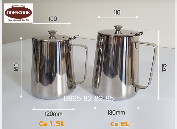 ca inox có nắp đậy và tay cẩm
