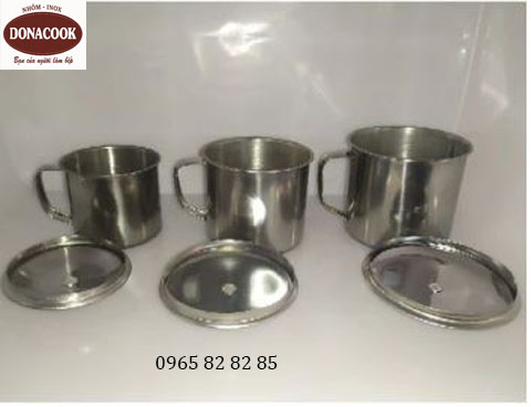 CỐC INOX CÓ QUAI VÀ CO NẮP ĐẬY