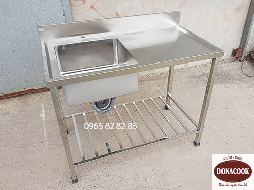 CHẬU RỬA CÔN NGHIỆP 1 HỐ CÓ TẦNG SÀN