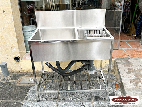 CHẬU RỬA 2 HỐ LỆCH INOX
