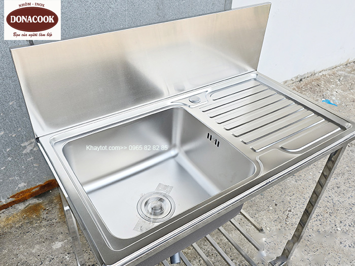 Chậu 1 hố, có chân inox