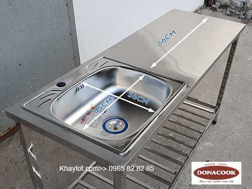 kệ bếp kèm chậu rửa 1 hố inox