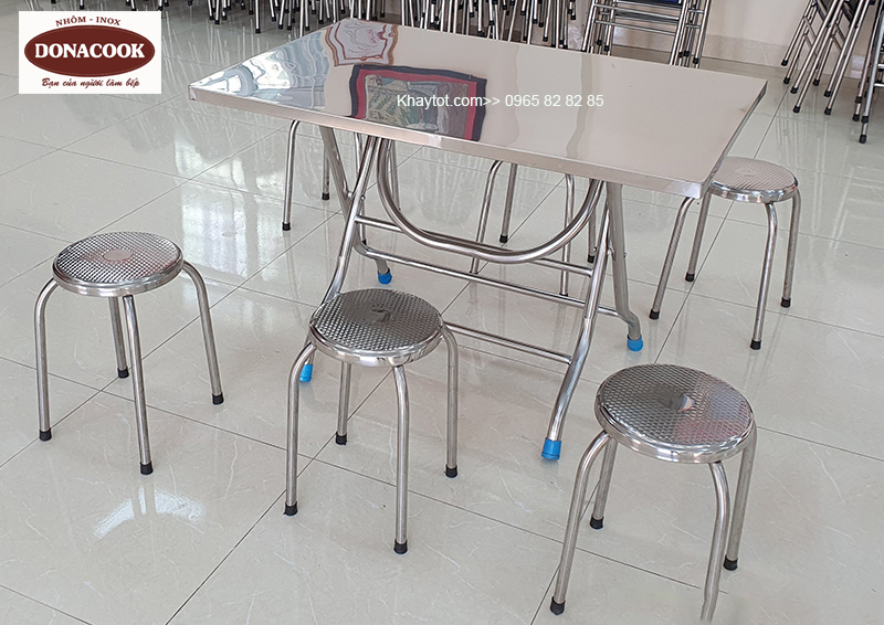 Ghế inox kèm bàn ăn