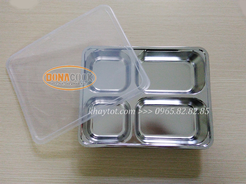 khay cơm inox 4 ngăn sâu lòng