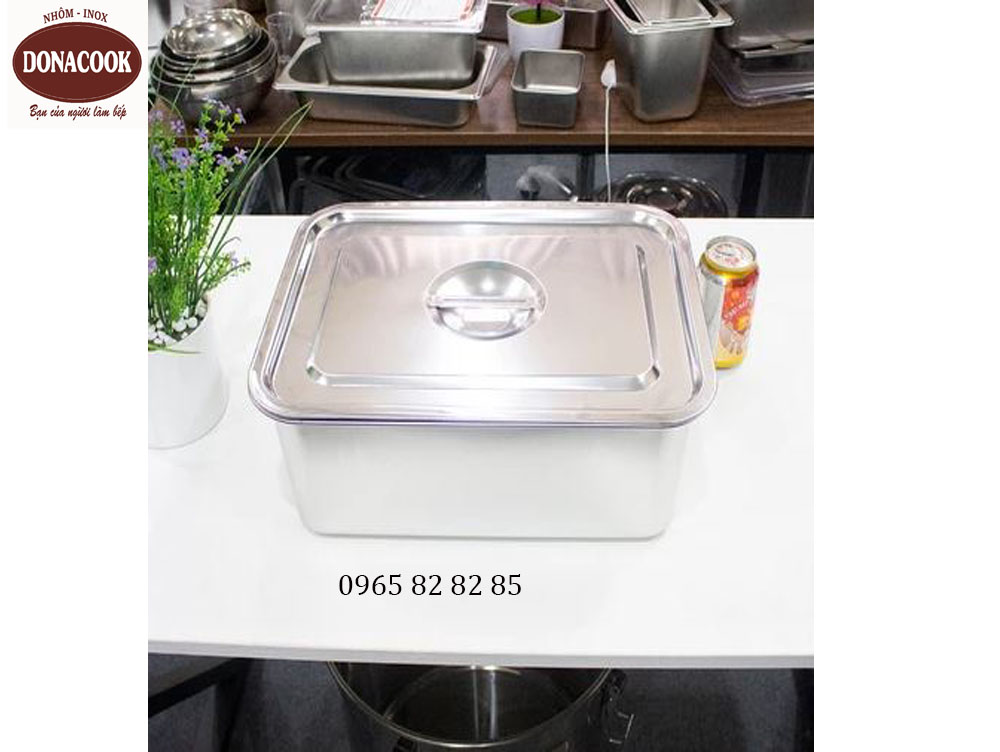 khay inox 30x40x15cm có nắp