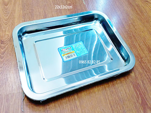 KHAY INOX ĐỰNG ĐỒ 22X32X2CM
