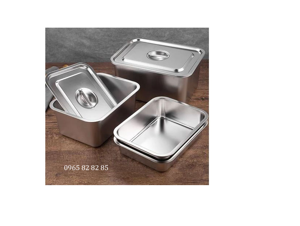 khay inox đựng đồ kt 32x22x15cm