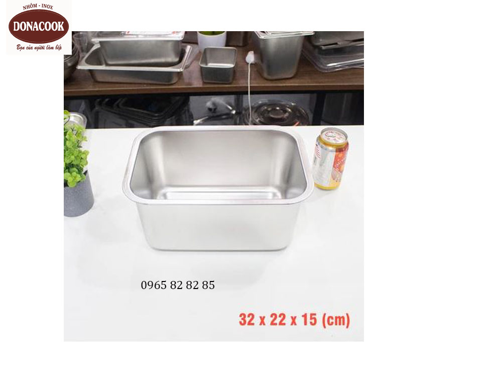 khay inox kt 32x22x15cm