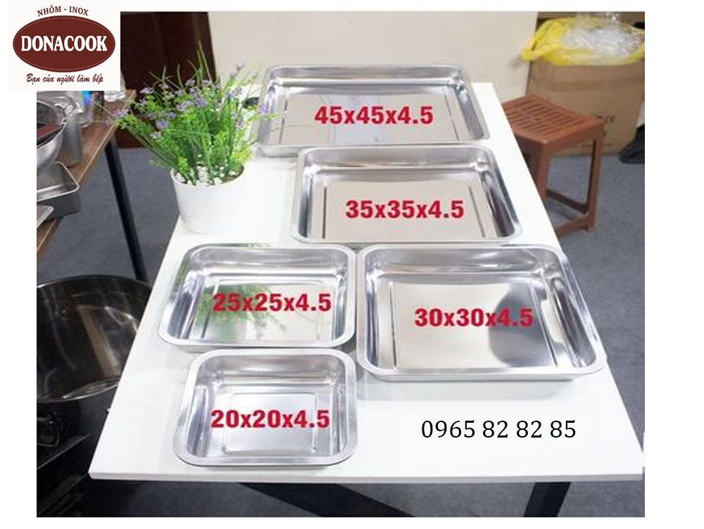 KHAY VUÔNG INOX 5CM