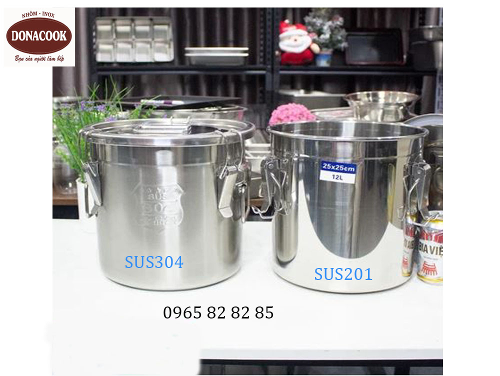 XÔ INOX 12 LÍT CÓ NẮP ĐẬY