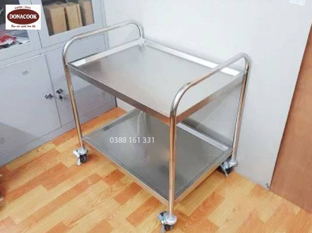 XE ĐẨY INOX 2 TẦNG