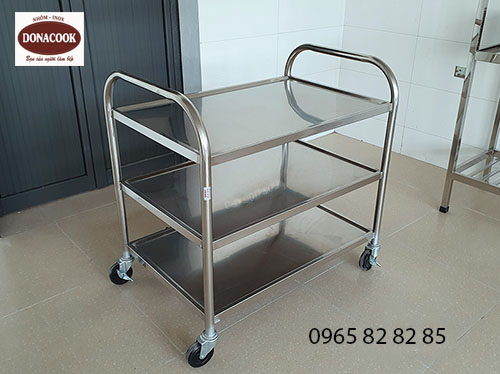 XE ĐẨY INOX 3 TẦNG