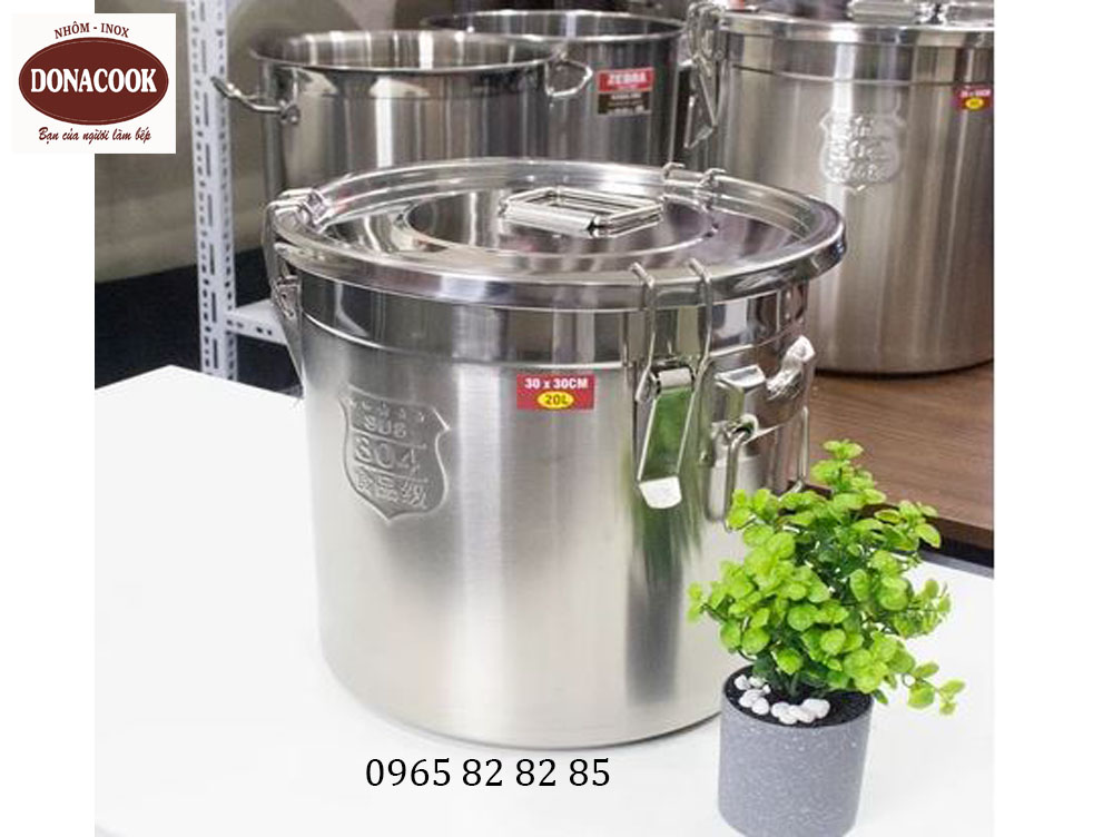 xô inox 20 lít có nắp đậy