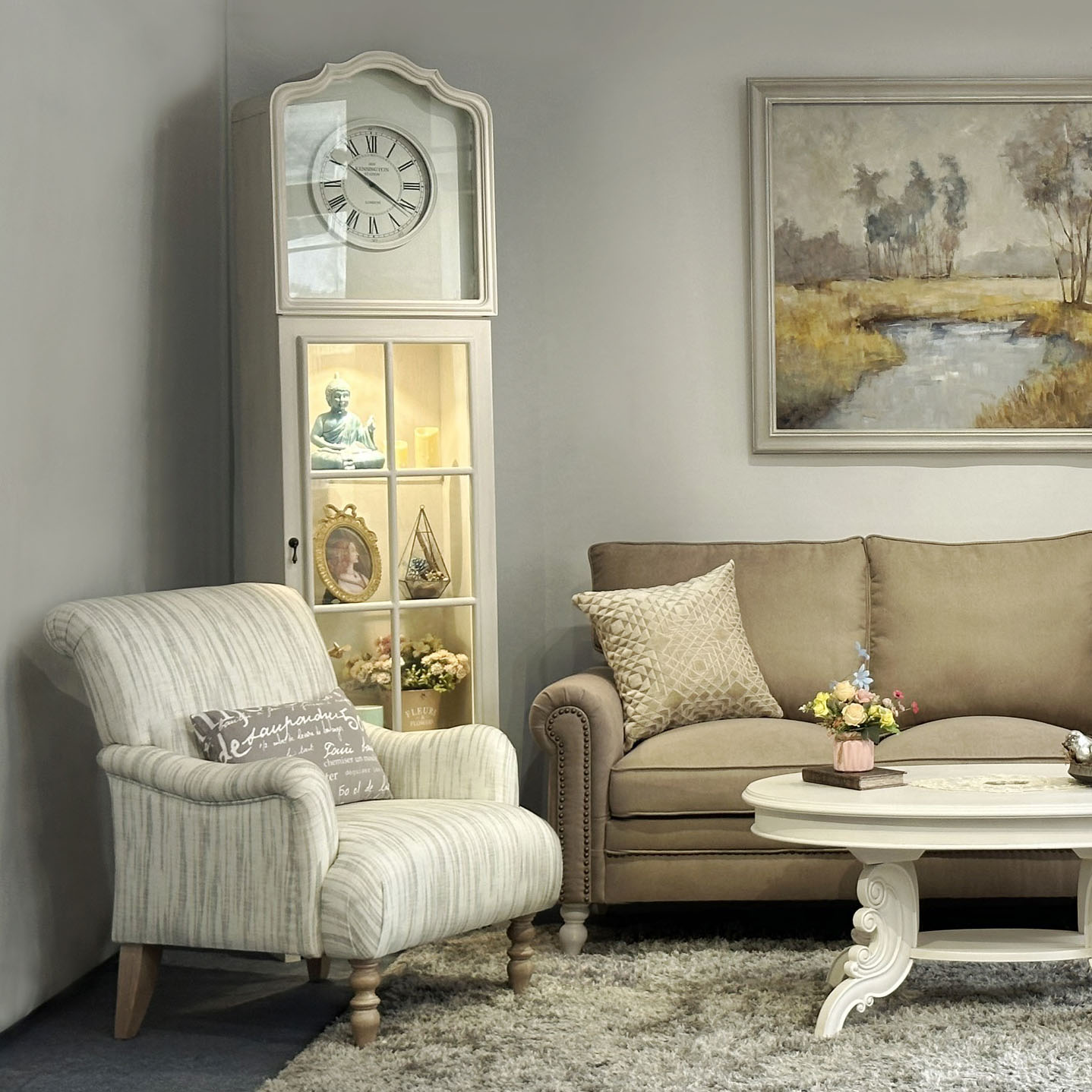 Tủ đồng hồ trang trí vintage Rộng 60cmx Sâu 35cm x Cao 220cm