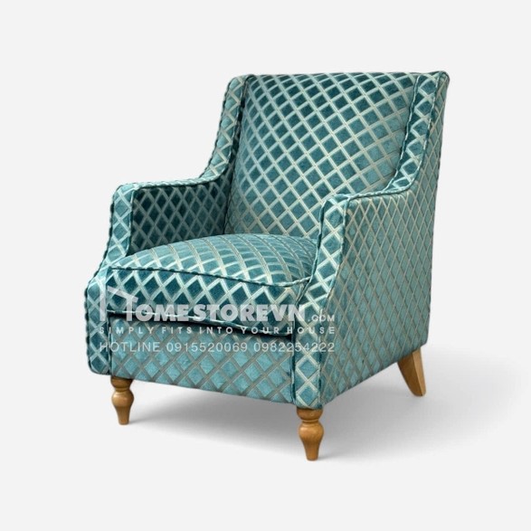 Sofa đơn tay vát lưng cao - Vải 3D