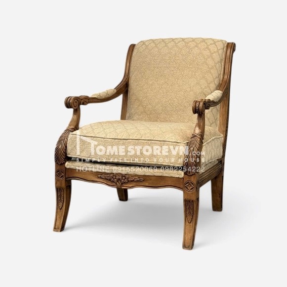 Sofa đơn khung gỗ cổ điển