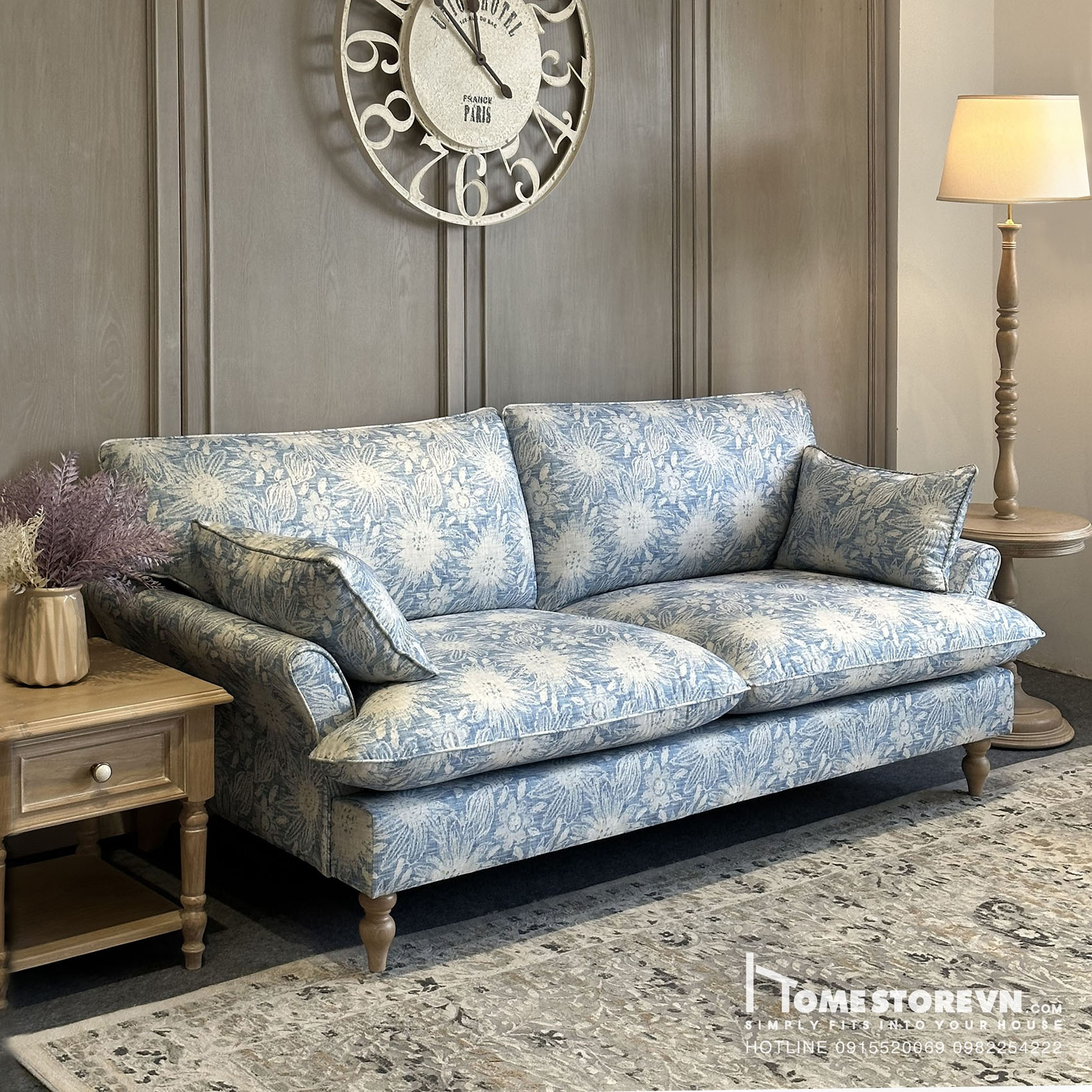 Sofa tay vát lưng kép dài 2m - SF10