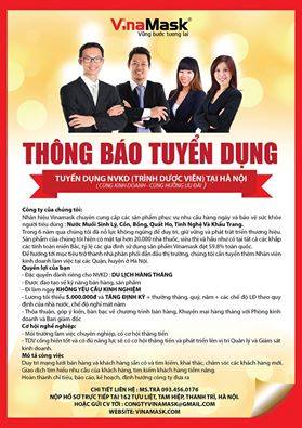 TUYỂN DỤNG TRÌNH DƯỢC VIÊN KHU VỰC LONG BIÊN, TÂY HỒ HÀ NỘI