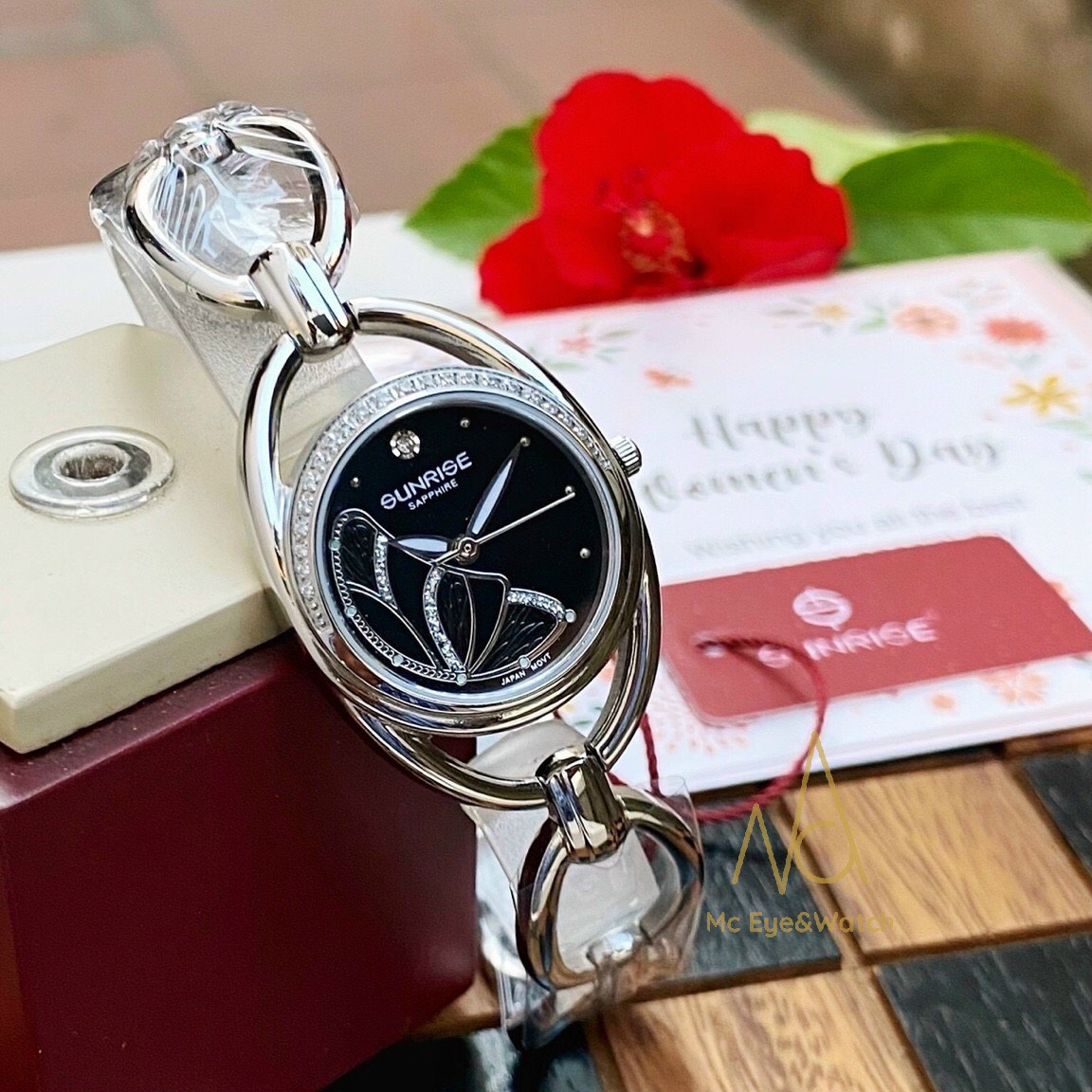 ĐỒNG HỒ SUNRISE NỮ ĐÍNH ĐÁ CHÍNH HÃNG SUNRISE 9014AA