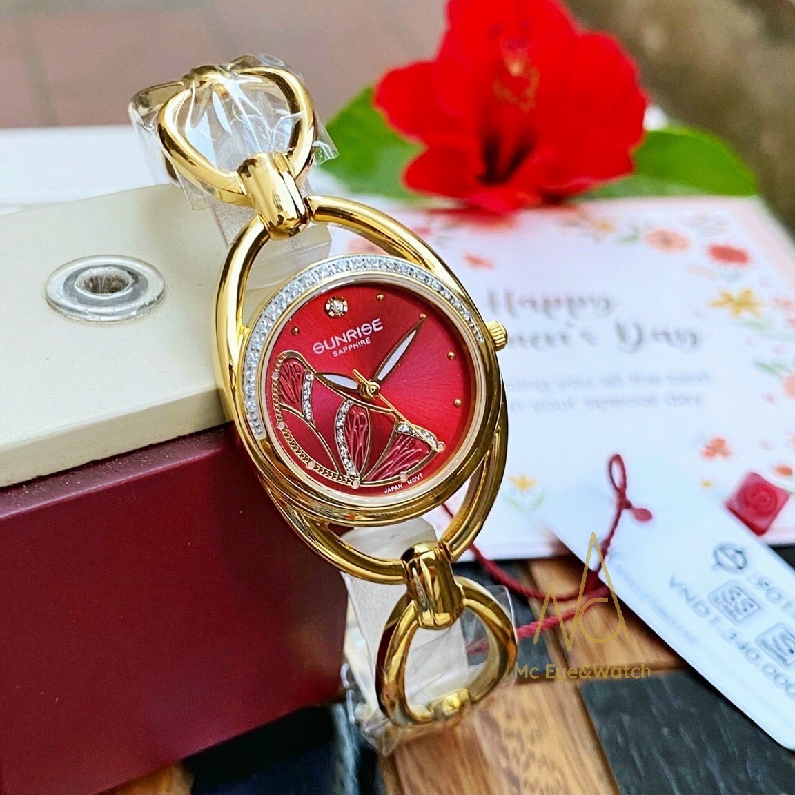 ĐỒNG HỒ SUNRISE NỮ ĐÍNH ĐÁ CHÍNH HÃNG SUNRISE 9014AA