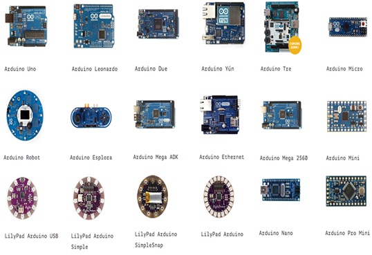 các phiên bản thông dụng của arduino