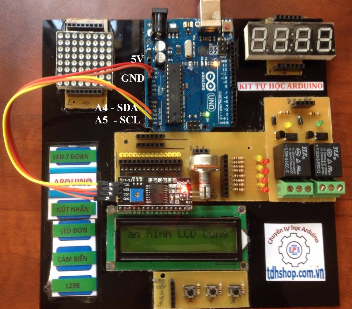 chạy chữ trên lcd bằng arduino