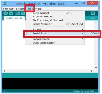 chọn cổng COM cho arduino uno r3