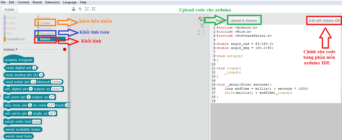 lập trình arduino không cần viết code