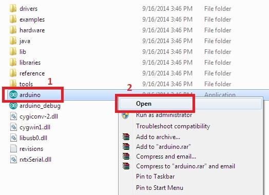 chạy trình arduino IDE