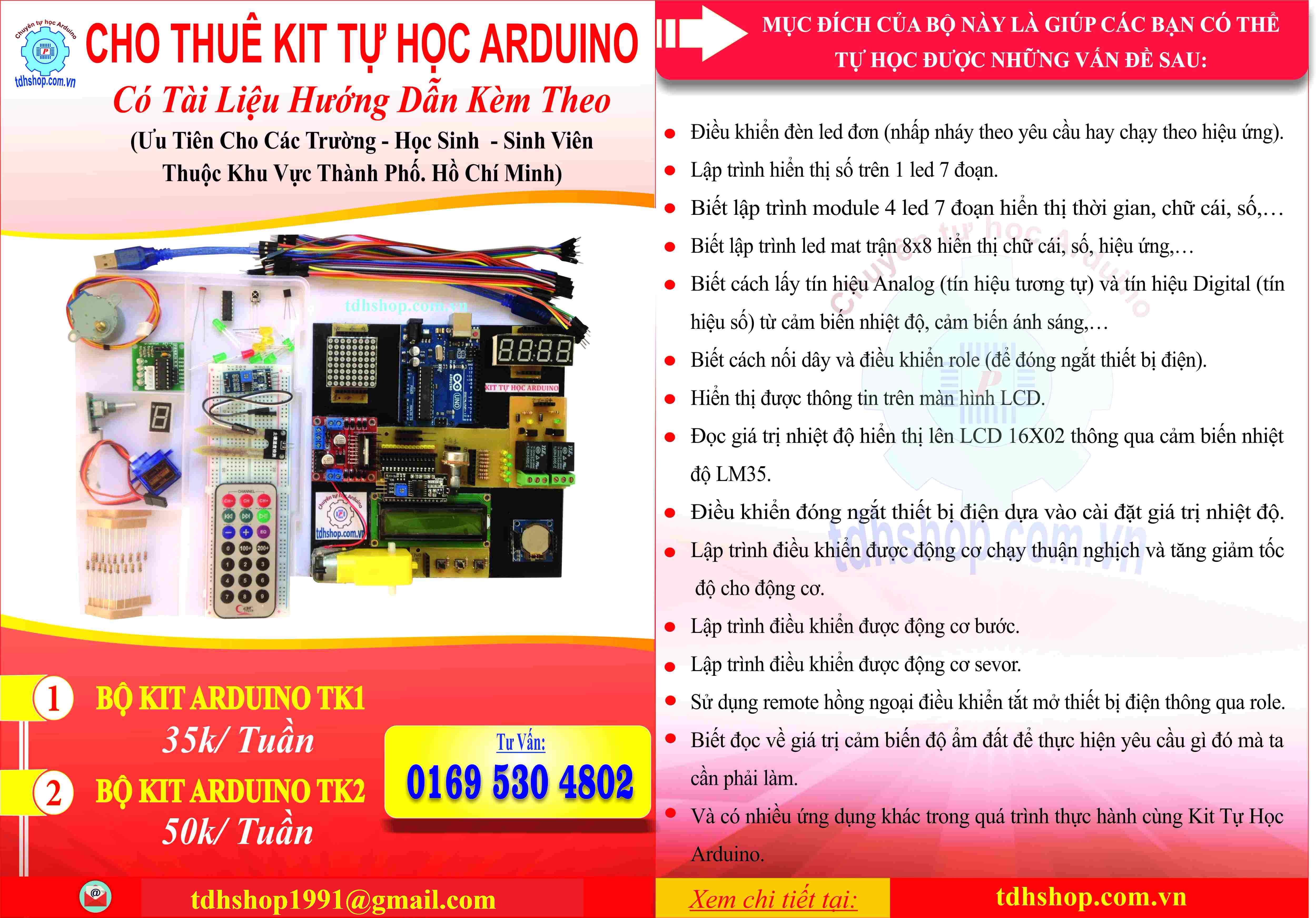 thuê kit tự học arduino