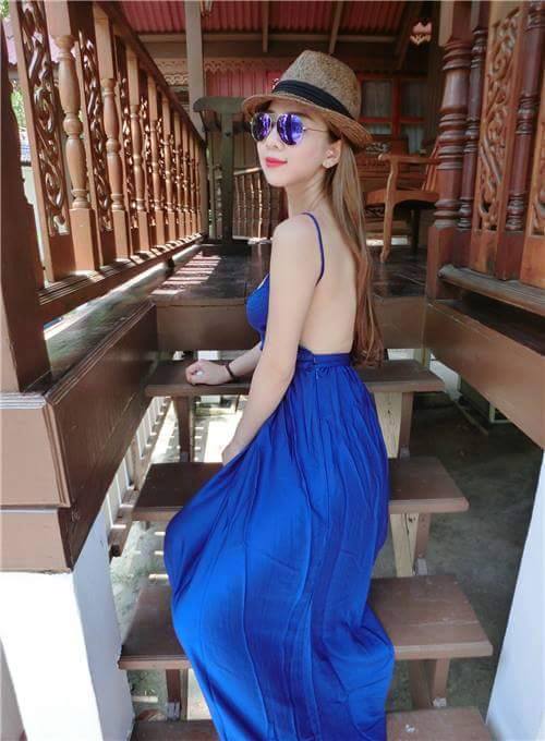 Đầm maxi hở lưng #MX129X