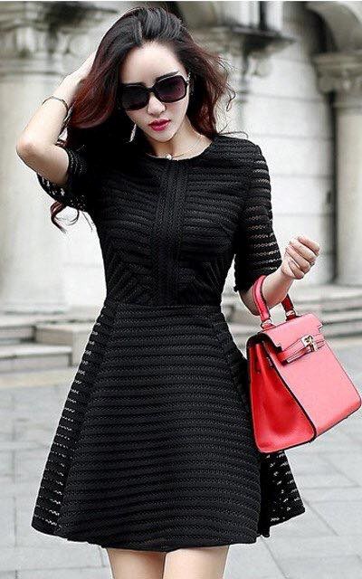Đầm xòe ren đen sang chảnh _ HA325