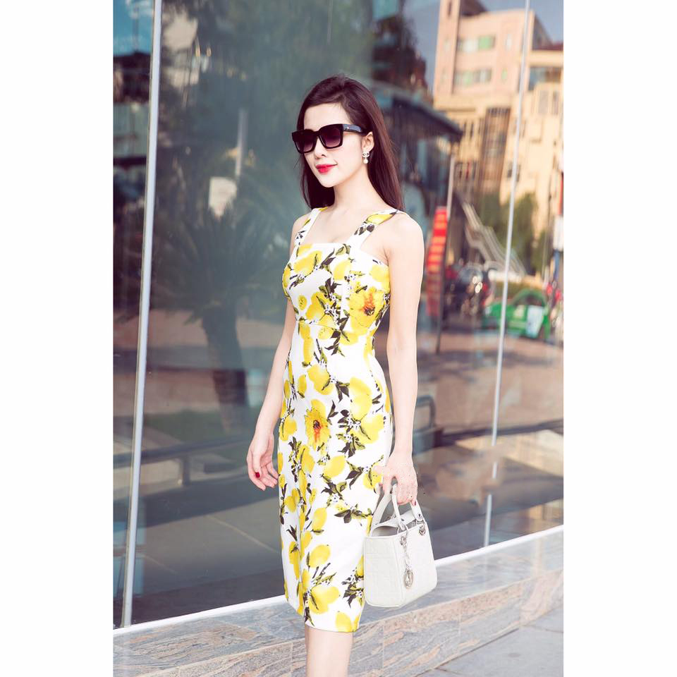 Đầm Body 2 Dây Hoa Trái Chanh _ HA365