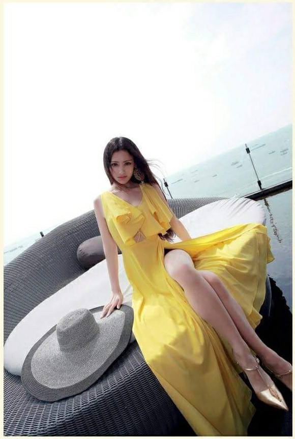 Đầm maxi đan ngực xẻ tà #MX4428V