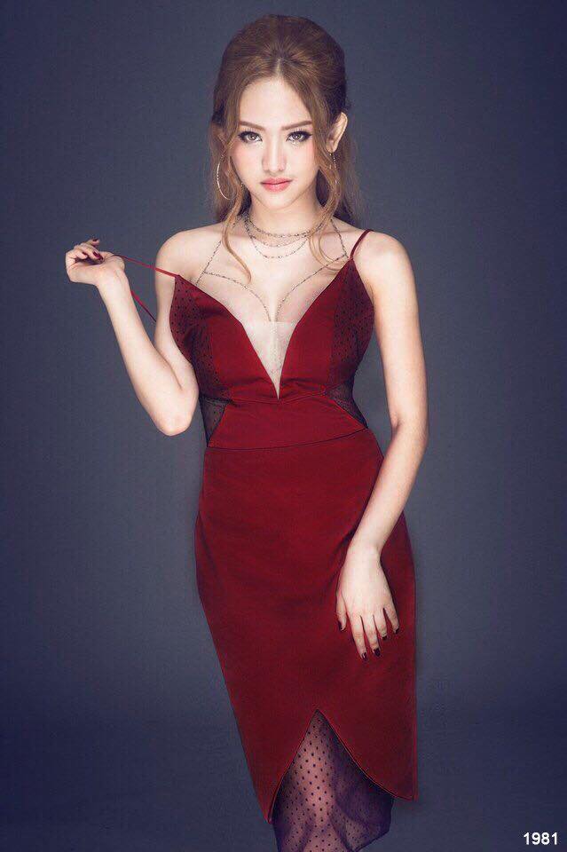 Đầm Body Đỏ Phối Lưới Sexy #BD1981